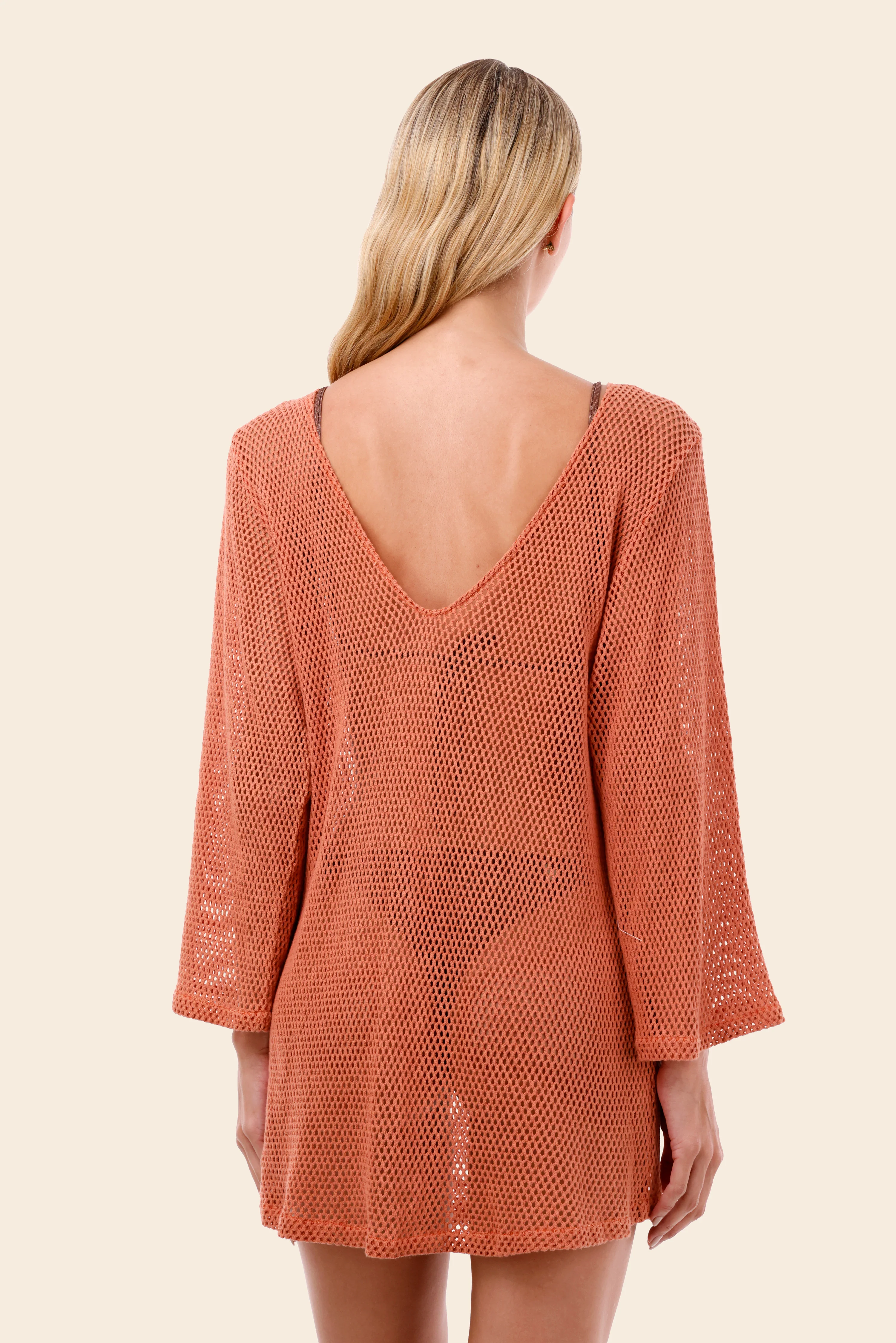 Salmon Mesh Malla Apogeo Dress - Image 4